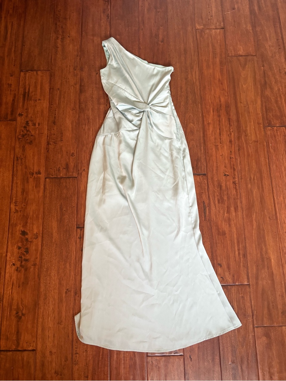 Lipsy One-Shoulder Sage Green/turquoise Evening Gown